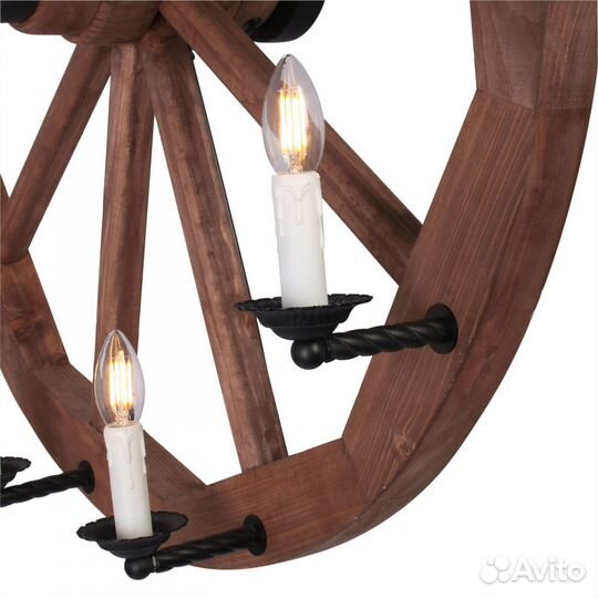 Люстра и Бра для Ресторанов Деревянное колесо