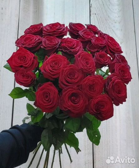 Букет из 25 красных роз 60 см Доставка