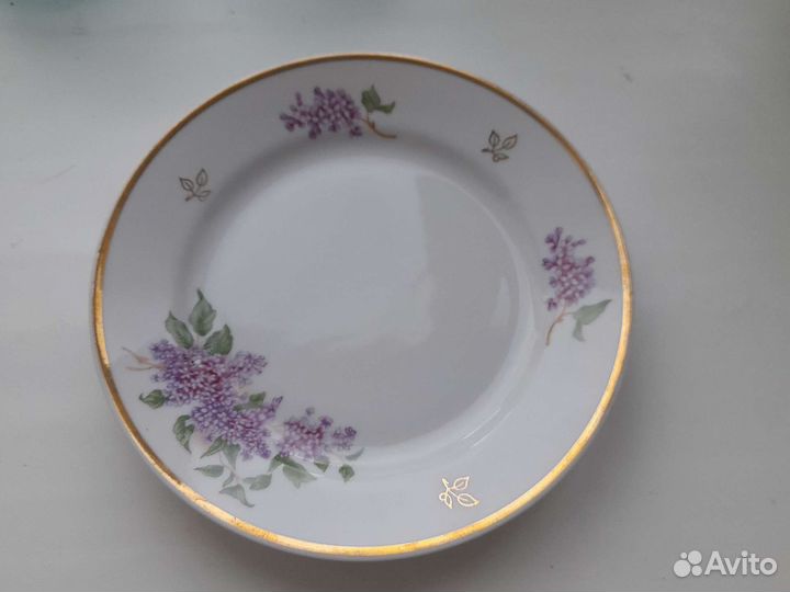 Фарфор Дулево чайные пары тарелочка сирень