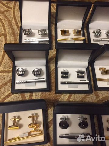 Набор заколка и запонки