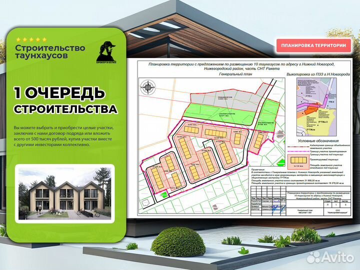 Строительство таунхаусов под залог земли