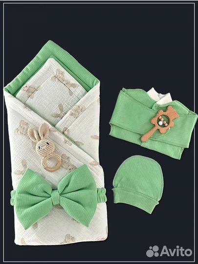 Комплект конверт на выписку новый 56-68