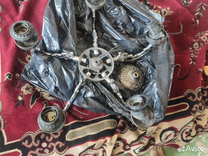 Люстра старинная бронза