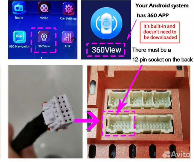 Камеры кругового обзора 360 1080p HD 4шт