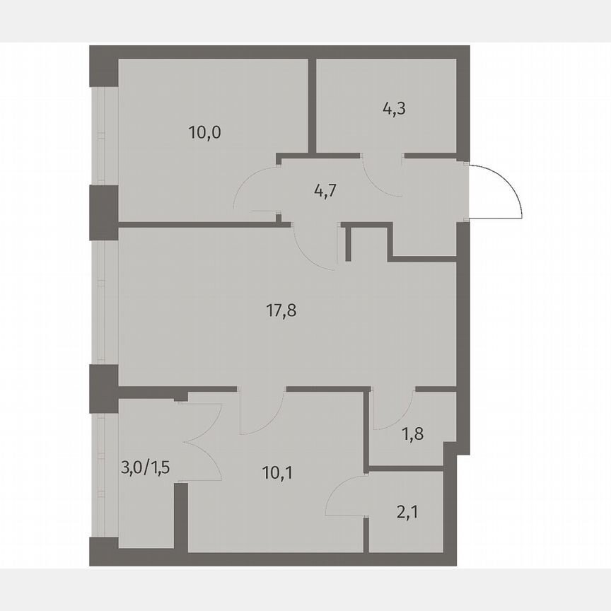 2-к. квартира, 52,2 м², 9/11 эт.