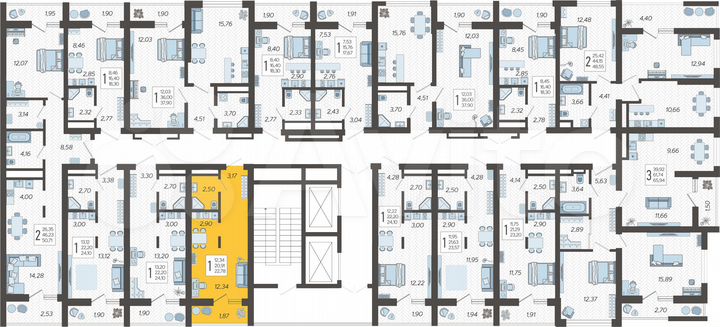 Квартира-студия, 22,8 м², 10/19 эт.