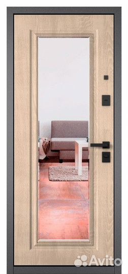 Железная дверь с зеркалом