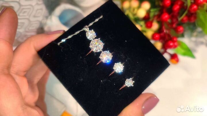 Кольца тиффани с муассанитами разная каратность