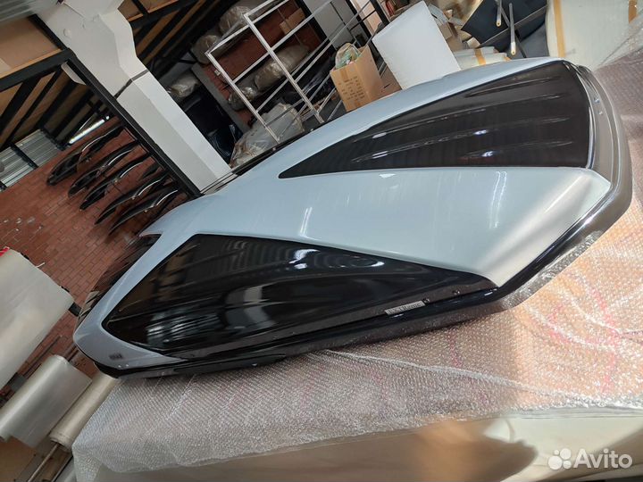 Автобокс на крышу Voyage 216 см 500л черный с X