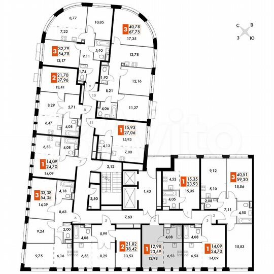 1-к. апартаменты, 23,6 м², 8/15 эт.