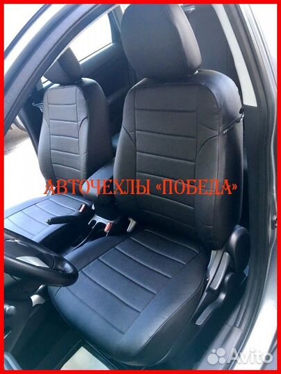 Чехлы Mitsubishi ASX из экокожи чёрные Классика