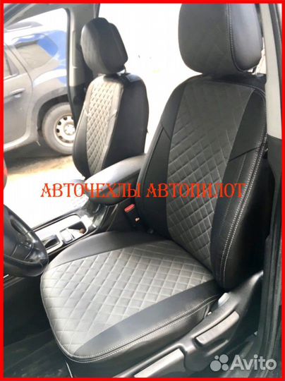 Чехлы автопилот Kia Sorento 2 из экокожи Ромб