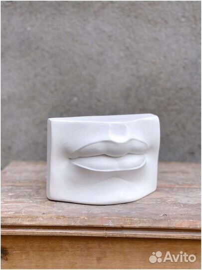 Гипсовые кашпо губы, голова м/ж