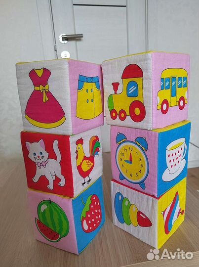 Мягкие развивающие кубики Мякиши