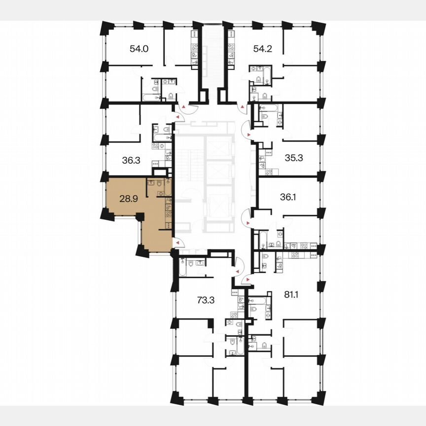 1-к. квартира, 28,9 м², 7/26 эт.