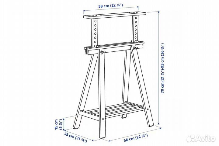 Mittback Основание столешницы 704.709.93 Белый IKEA