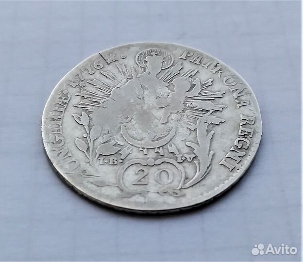 Венгрия / 20 крейцеров 1776 г. / серебро