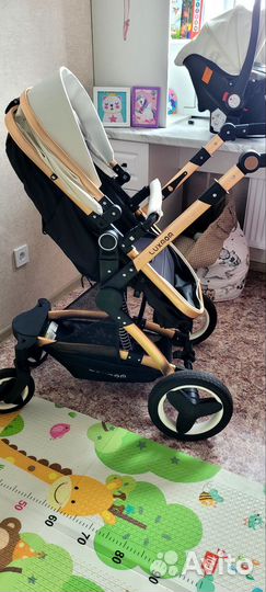 Коляска 3 в 1 экокожа