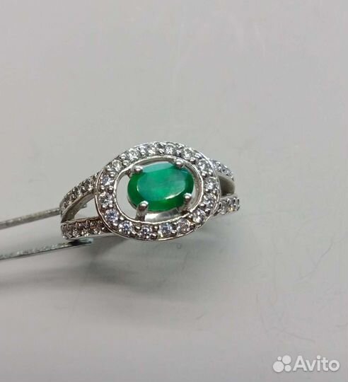 Серебряное кольцо с хризопразом