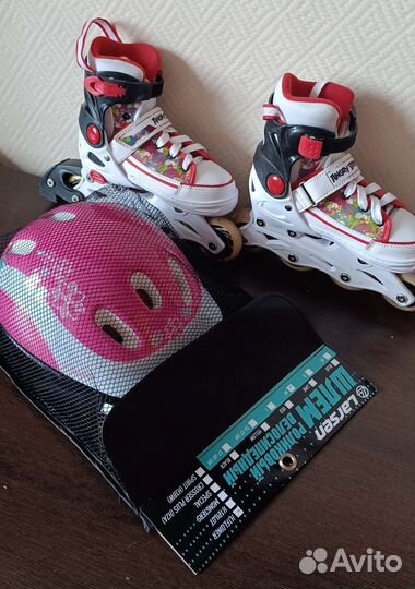 Роликовые коньки Angry Birds + новый шлем и защита