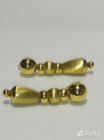 Серьги в лимонном золоте 750 probe