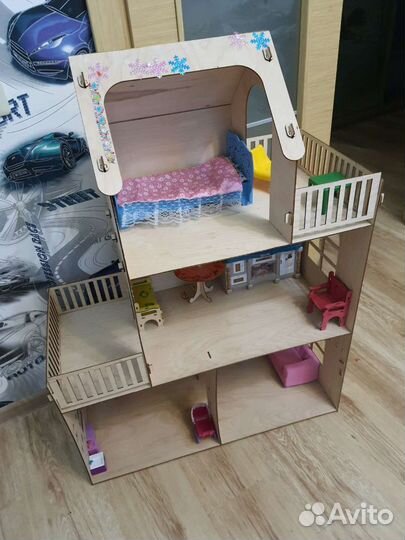 Кукольный домик для барби с мебелью