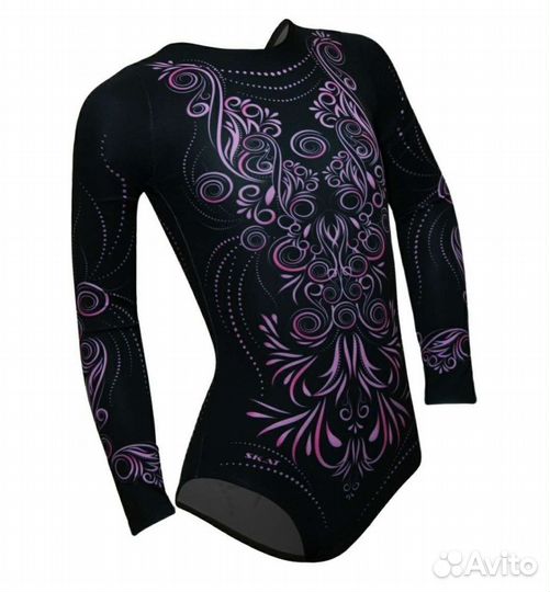 Гимнастический купальник с длинным рукавом 128 134