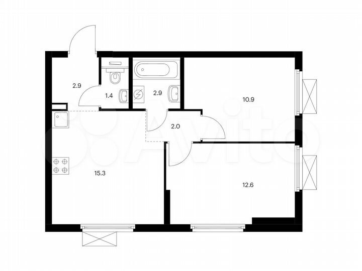 2-к. квартира, 48 м², 14/17 эт.