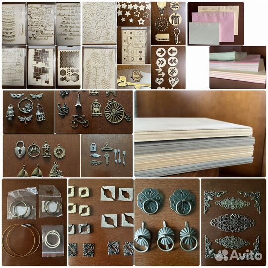 Для скрапбукинга картон, чипборд, фурнитура, блок