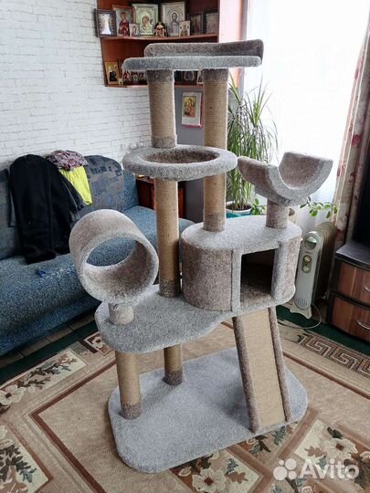 Домики для кошек, когтеточки, комплексы