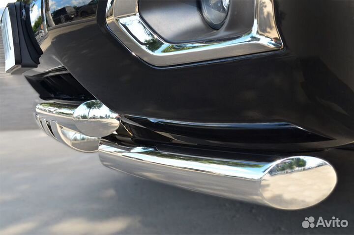 Nissan Patrol 2014-Защита переднего бампера +клыки