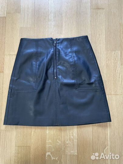 Кожаная мини юбка 32