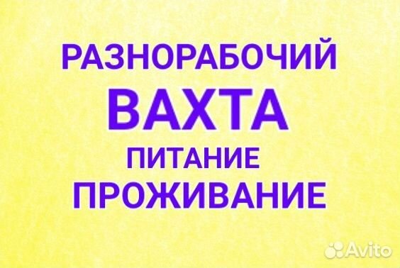 Вахта Разнорабочий Без Опыта Питание Жилье