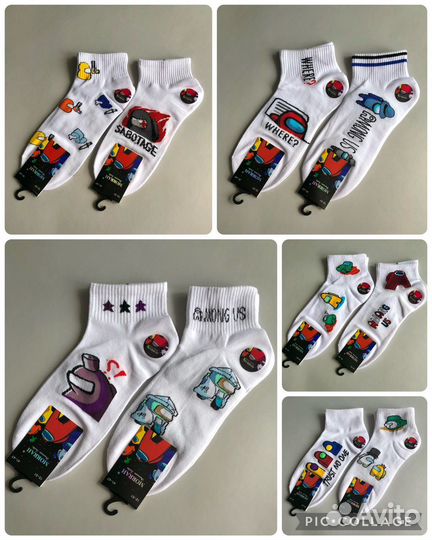 Носки мужские Nike, Reebok, с принтами, классика