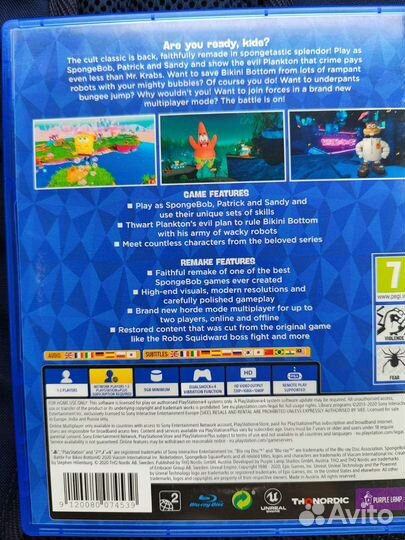 Spongebob Battle For Bikini Bottom PS4, Ps5