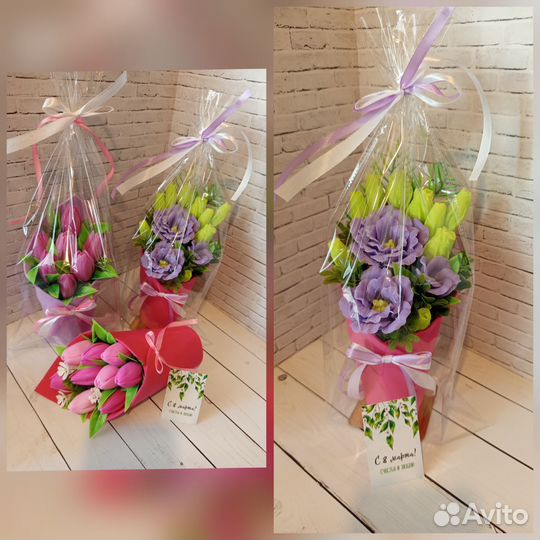 Букет из мыла тюльпаны