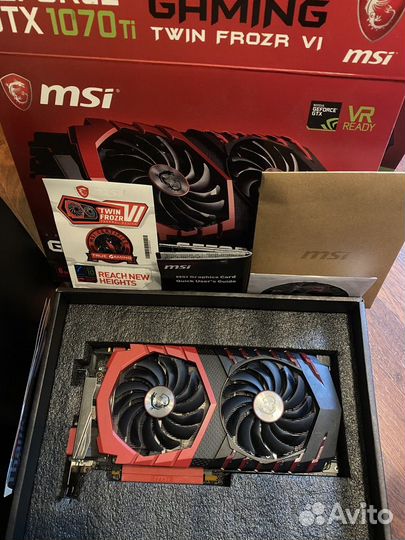 Видеокарта 1070 Ti MSI GeForce GTX gaming