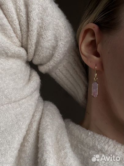 Новые серьги Dkny под розовый кварц оригинал