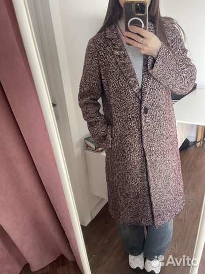 Пальто женское 42 44 винного цвета