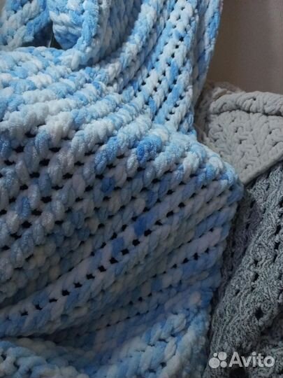 Вязание плюшевых пледов на заказ