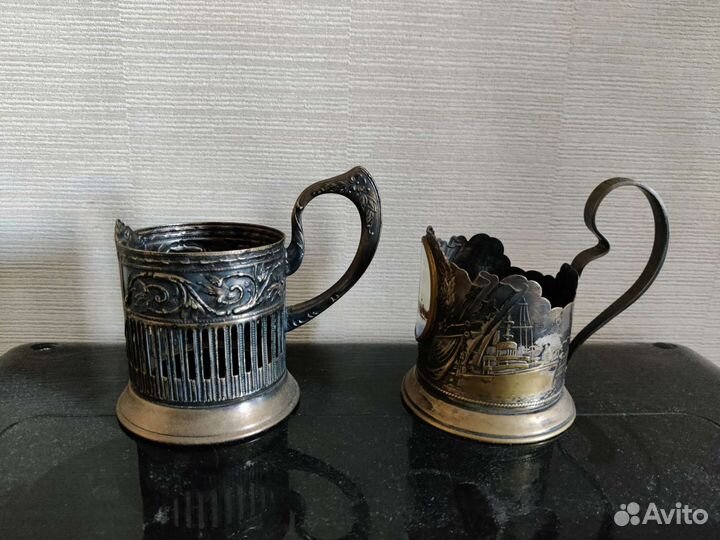 Подстаканник СССР мельхиор Кремль Ленмальер Аврора