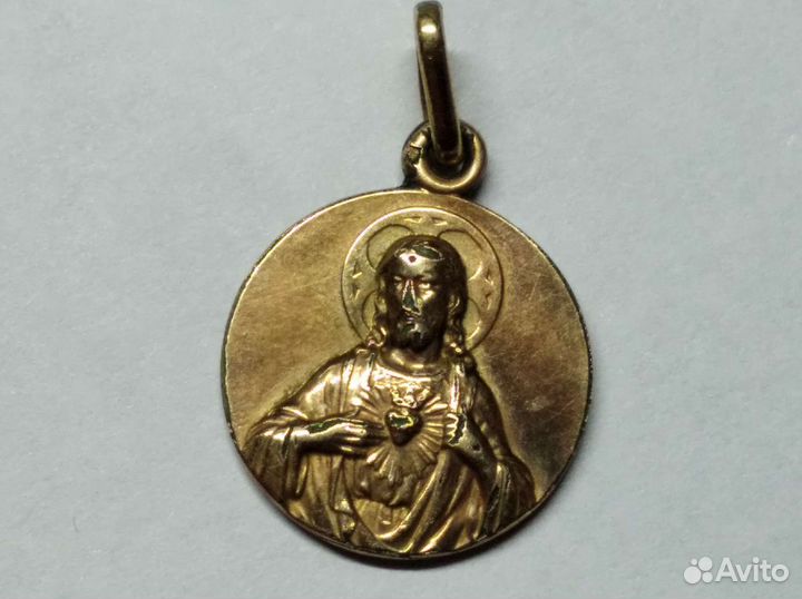 Жетон-подвеска католический позолоченный