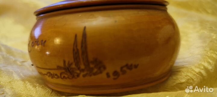 Шкатулка дерево Сочи 1954г антиквариат