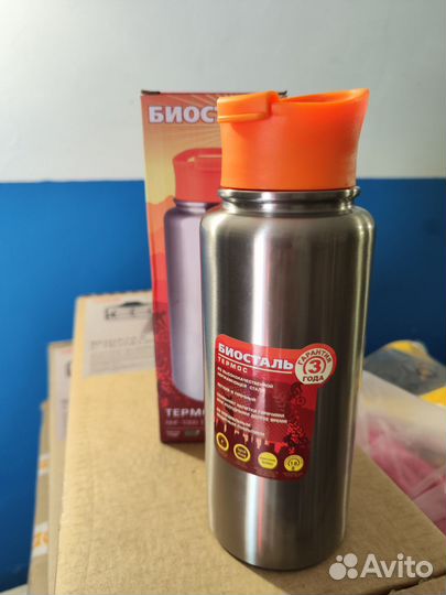 Термос металлический вакуумный 1л