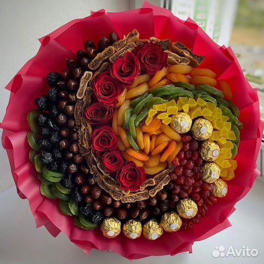 Съедобные букеты из сухофруктов и орехов