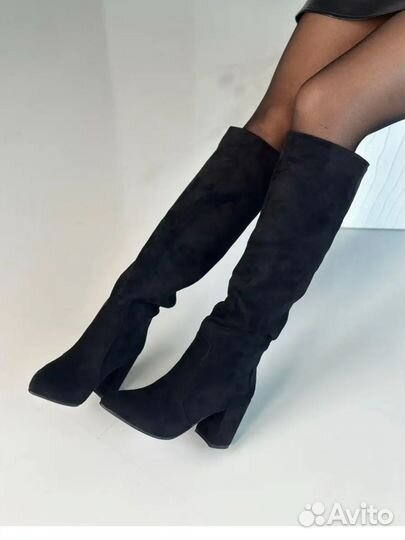 Сапоги замшевые зимние женские 39