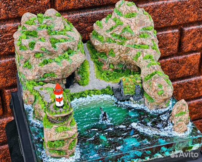 Диорама побережья из эпоксидной смолы