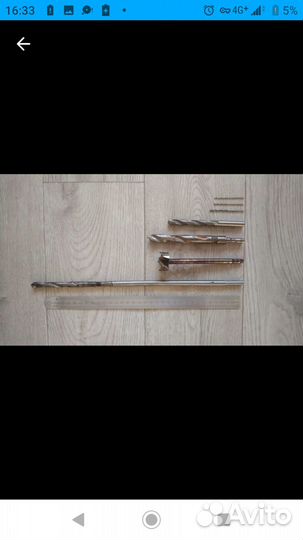 Сверла, фреза, ключ для патрона дрели