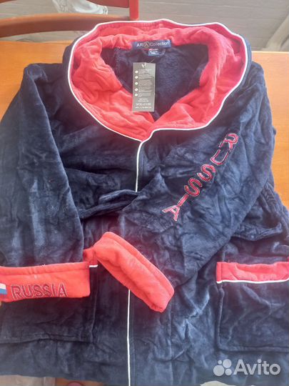 Мужской махровый халат с капюшоном новый 52-56 р