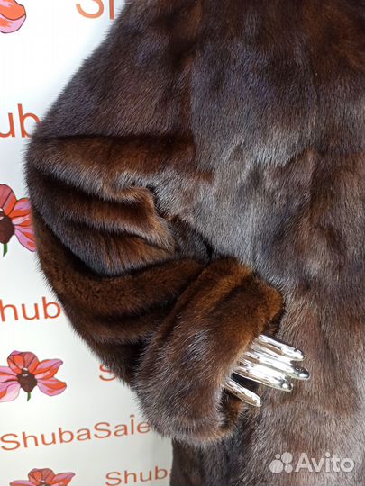 Шуба норковая 46 48 50 длина 115 см классика